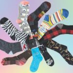 Colorful socks arranged in a circle