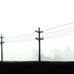 Electric poles isolated on a white background
