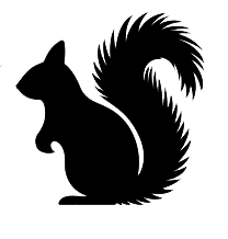 Illustration depicts the silhouette of a squirrel 