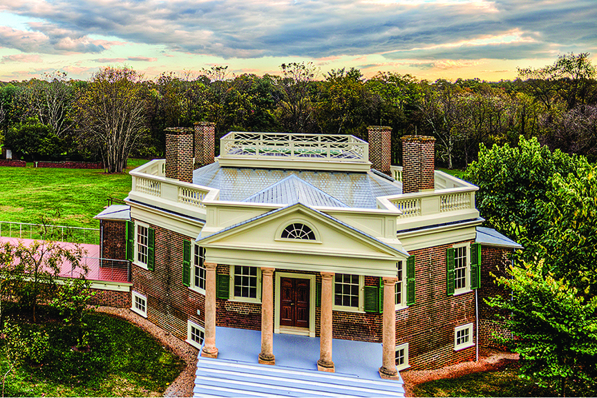View of exterior of Poplar Forest 
