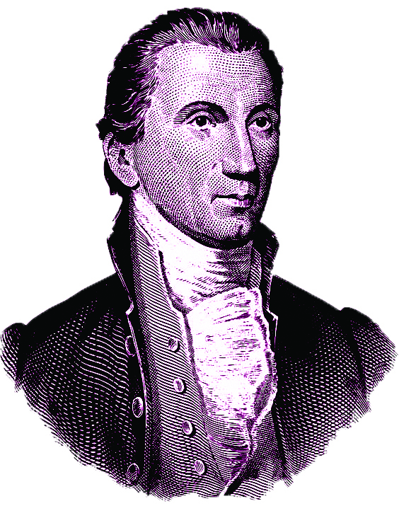 Illustrated portrait of James Monroe