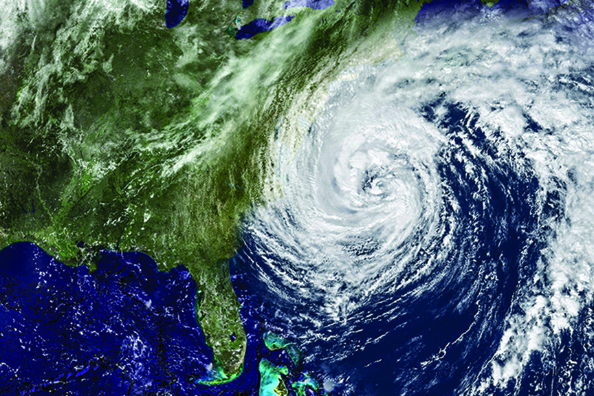 Satellite image shows hurricane nearing southeastern United States