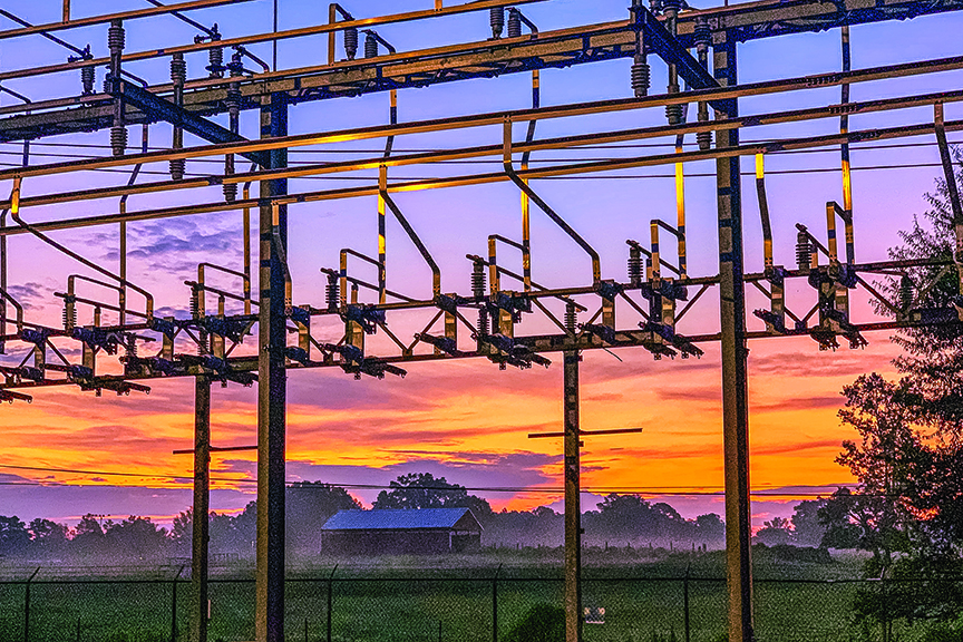 DawnSunrise at the Hanceville substation of Cullman Electric Cooperative.