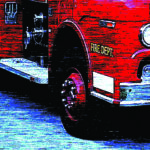 Illustration depicts a portion of a firetruck