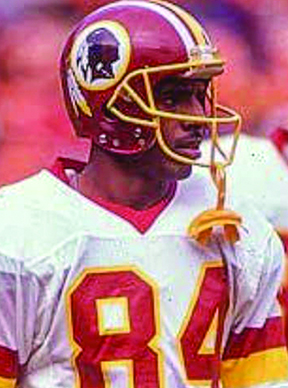 Gary Clark, in helmet and uniform during Rekdsins football game